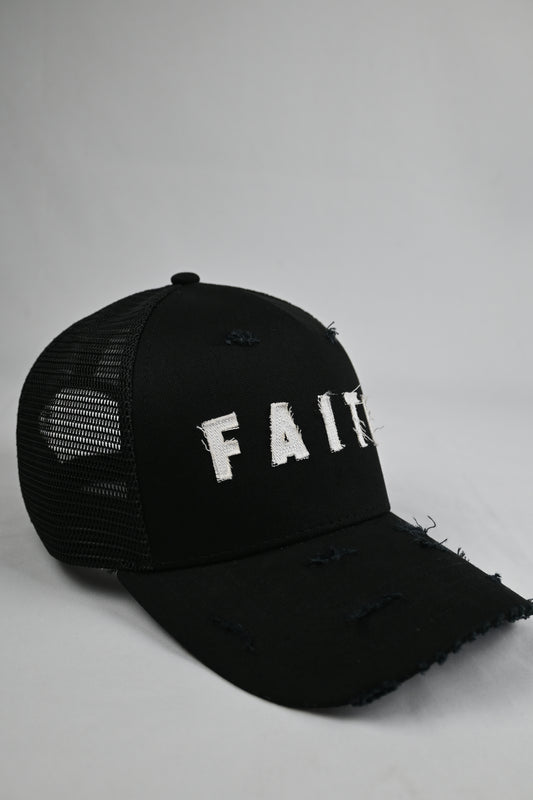 FAITH DISTRESSED TRUCKER HAT