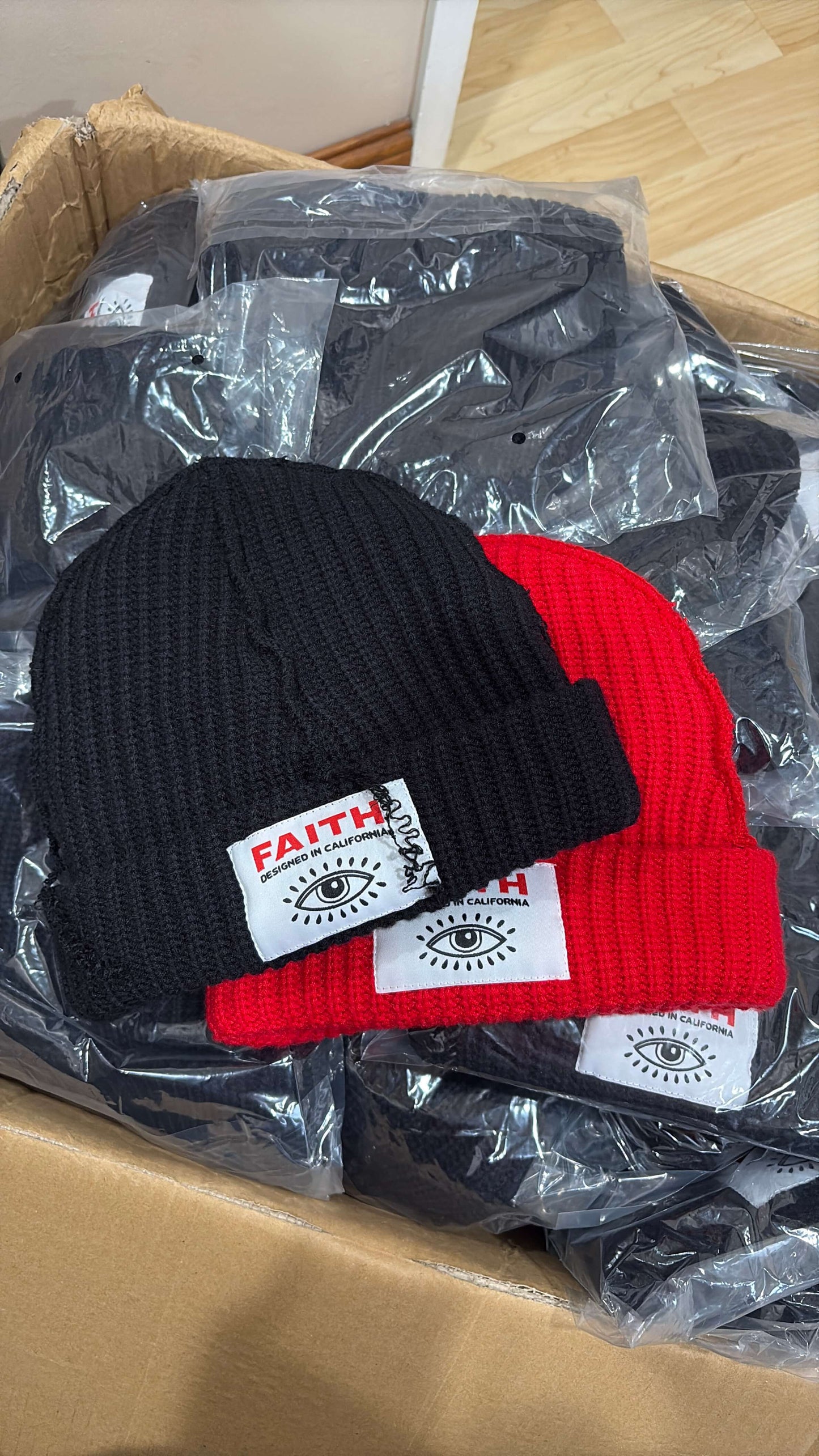 FAITH Evil Eye Black Beanie
