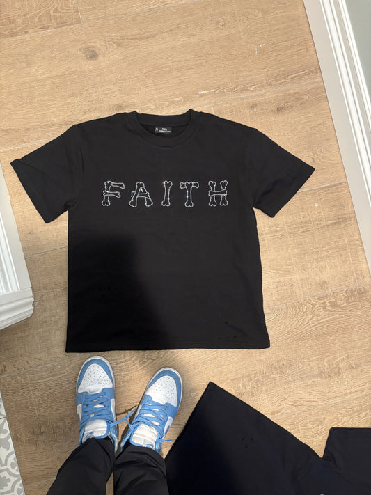FAITH RHINESTONE BONES SHIRT