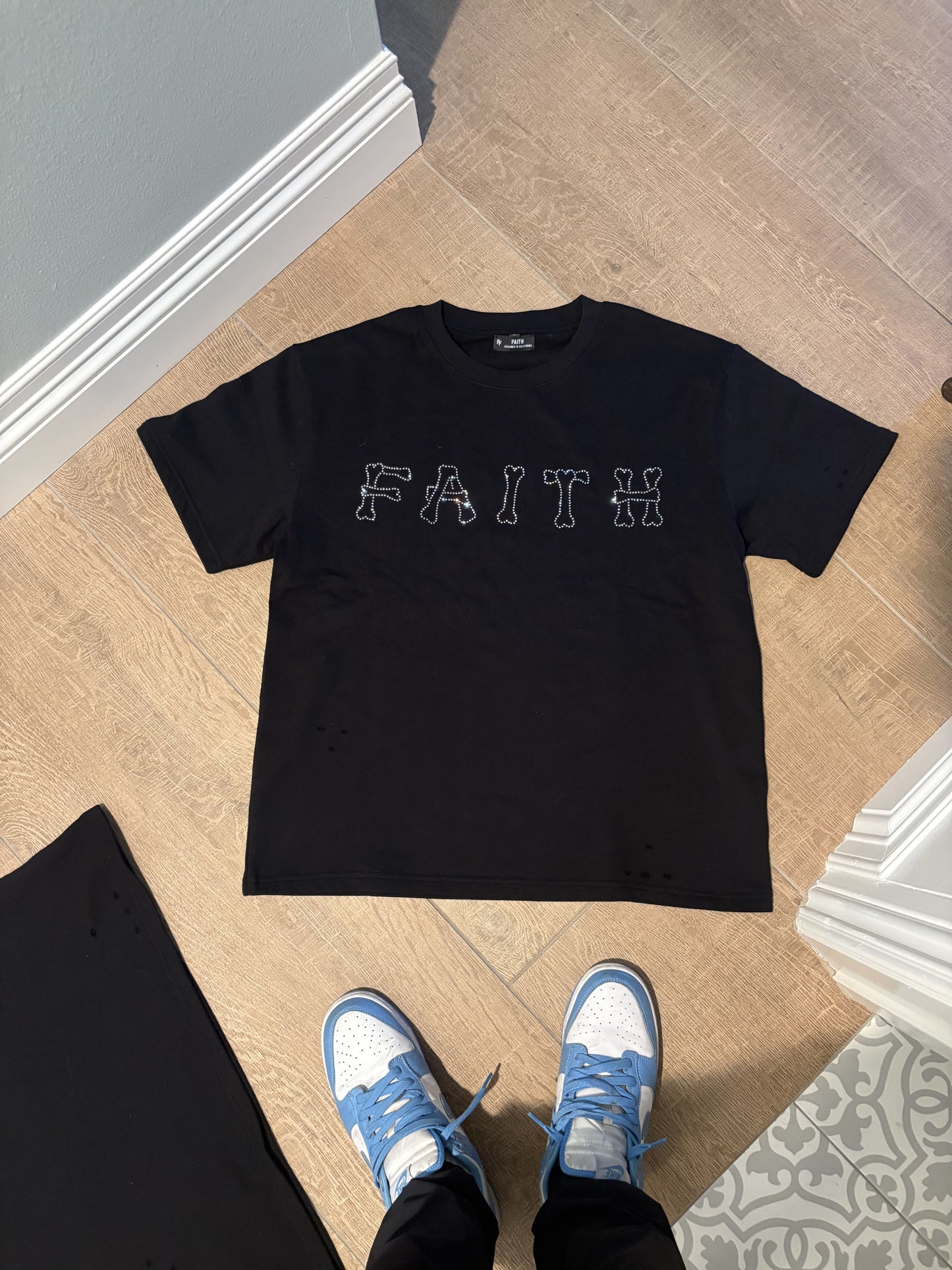 FAITH RHINESTONE BONES SHIRT